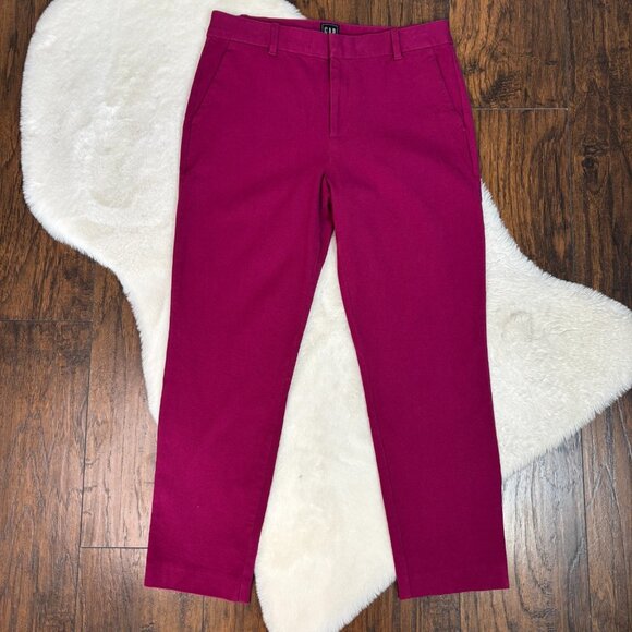 Gap Chino Pants 10 Berry Skinny Ankle Stretch High-Rise Women's - Picture 1 of 11